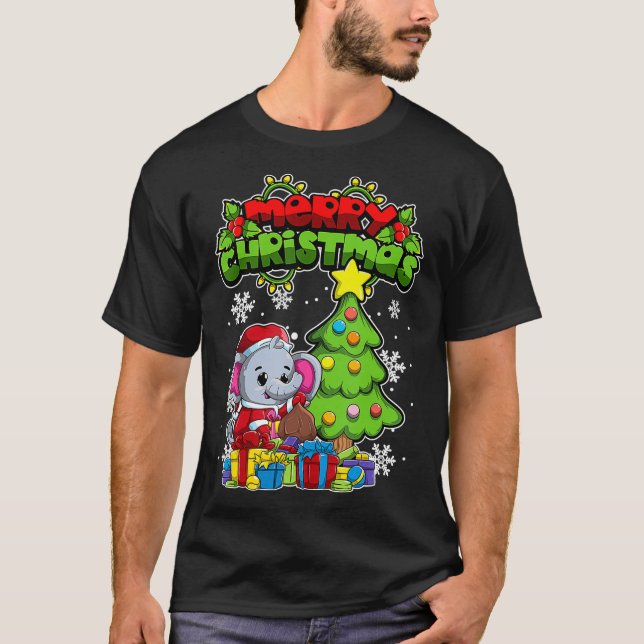 Camiseta Feliz Natal Animais Xmas Elephant (Frente)