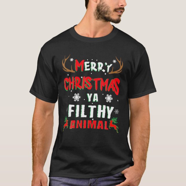 Camiseta Feliz Natal Animal Sujo Ya (Frente)