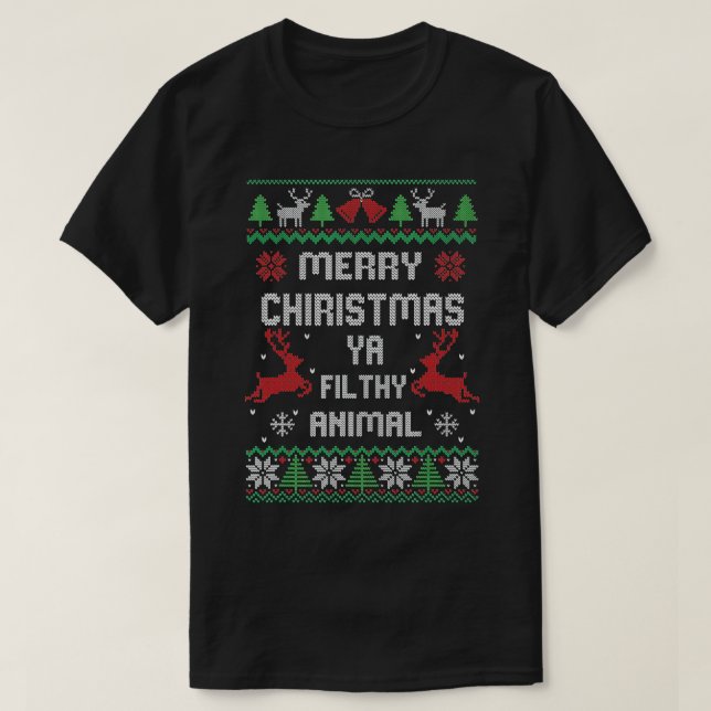 Camiseta Feliz Natal Animal Sujo Ya (Frente do Design)