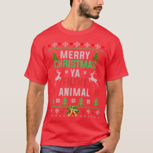 Camiseta Feliz Natal Animal Sujo Ya Shirt Engraçado Xmas