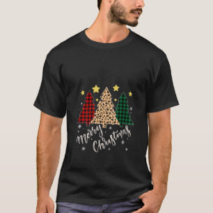 Camiseta Feliz Natal Árvore Buffalo Xadrez Vermelha Verde