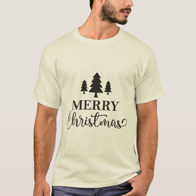 Camiseta Feliz Natal - Árvore Elegante (Frente)