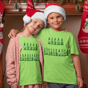 Camiseta Feliz Natal Árvore Font Girls and Boys