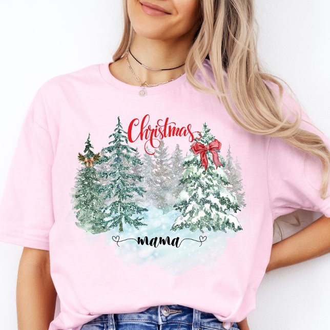 Camiseta Feliz Natal Árvore Mamã Bonita Mãe de Xmas present (Criador carregado)