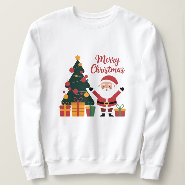 Camiseta Feliz Natal Árvore Papai Noel com Presentes (Frente do Design)