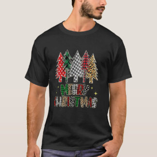 Camiseta Feliz Natal Árvore Pine Buffalo Xadrez com Leop