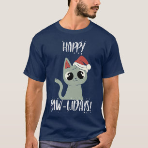 Camiseta Feliz Natal às sextas-feiras Gatinho do Natal Love