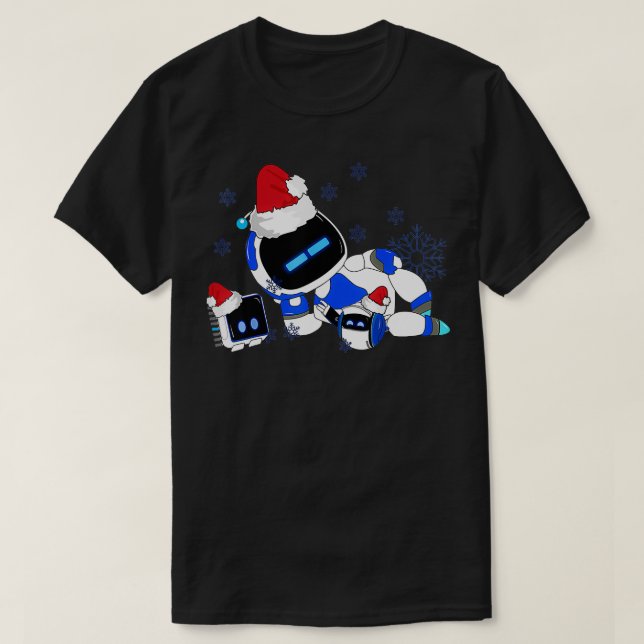 Camiseta Feliz Natal Astrobot Engraçado Suor (Frente do Design)