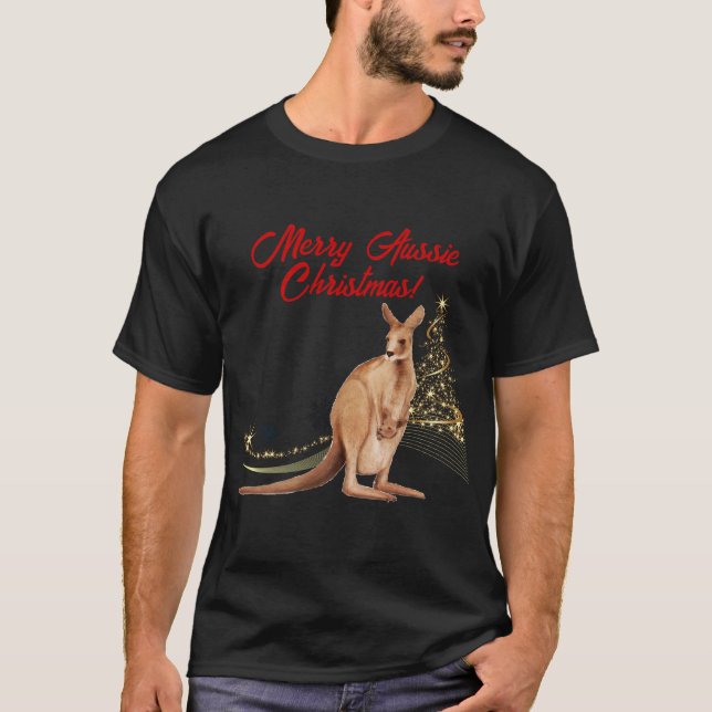 Camiseta Feliz Natal Aussie Canguru (Frente)