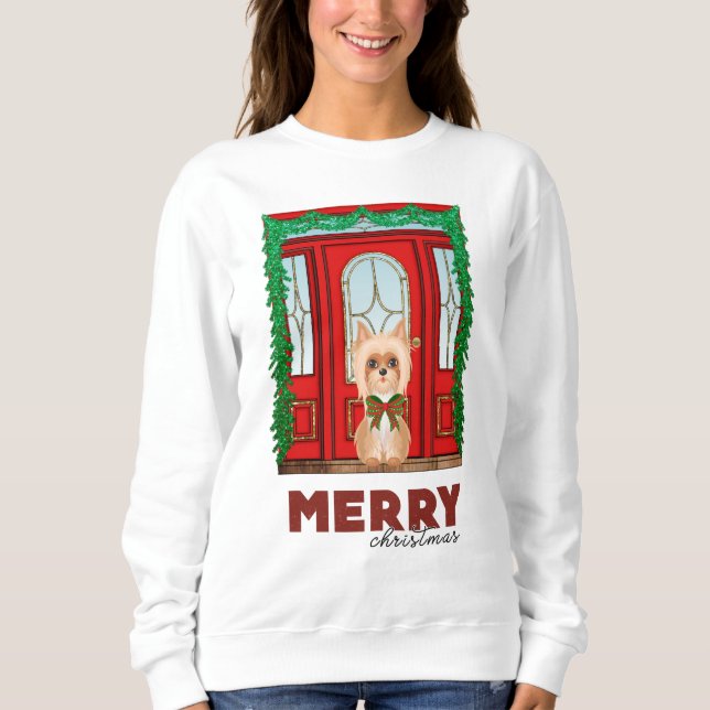 Camiseta Feliz Natal - Australiano Silky Terrier (Frente)