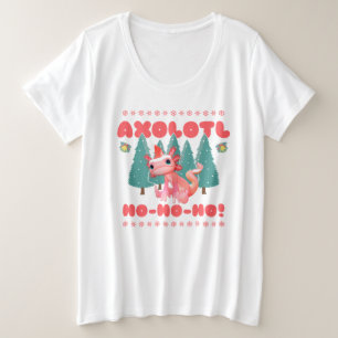 Camiseta Feliz Natal Axolotl Ho-Ho-Ho!