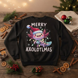 Camiseta Feliz Natal Axolotl Luzes Axolotlmas Árvore