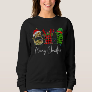 Camiseta Feliz Natal Barista Papais noeis Leopard Xadrez Re