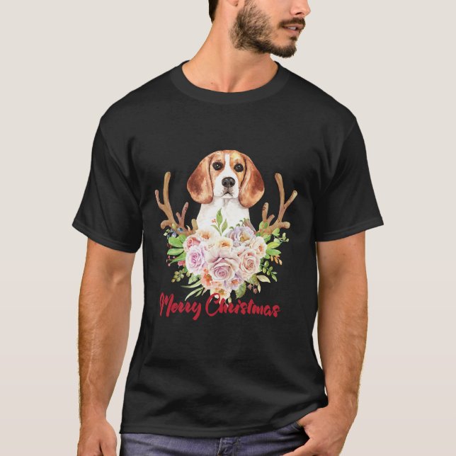 Camiseta Feliz Natal Beagle Dog Sublimando Feliz Chris (Frente)