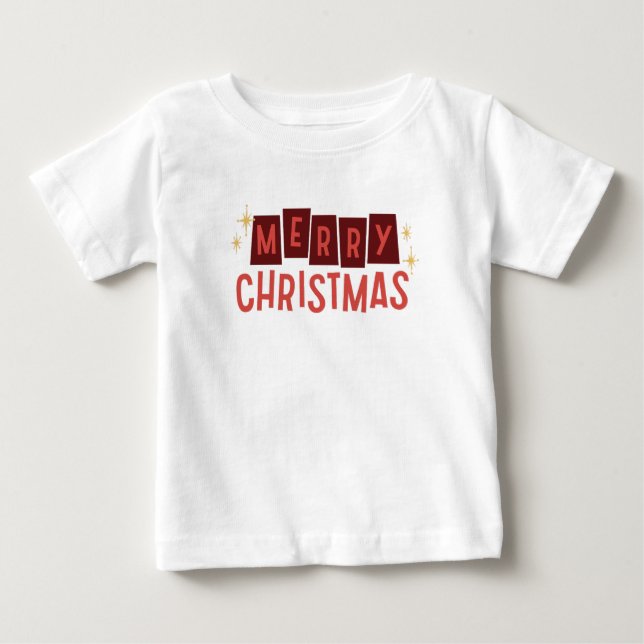 Camiseta Feliz Natal Bebê/Bebê (Frente)