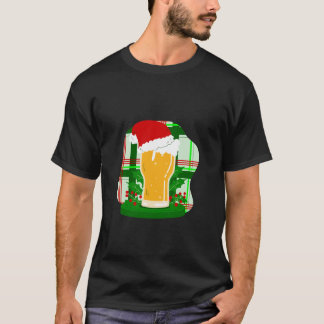 Camiseta Feliz Natal Beer Papai Noel Holly Xadrez Engraçado