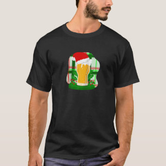 Camiseta Feliz Natal Beer Papai Noel Holly Xadrez Engraçado