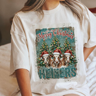 Camiseta Feliz Natal Bezerras Fazendas Engraçadas Vacas Cha