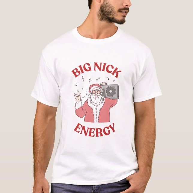 Camiseta Feliz Natal Big Nick Energy (Frente)