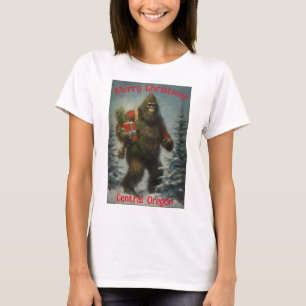 Camiseta Feliz Natal Bigfoot Central Oregon
