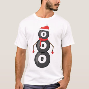 Camiseta Feliz Natal Billiard Balls Snowman