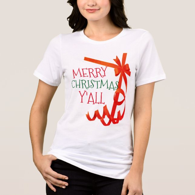 Camiseta Feliz Natal, blá, blá, blá, blá, design (Frente)