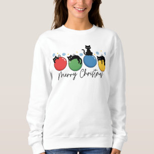 Camiseta Feliz Natal Bolas de Natal Gatinhos Fofos