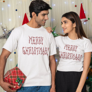 Camiseta Feliz Natal Bolas Vermelhas & Estrelas Unisex