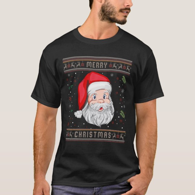 Camiseta Feliz Natal Bom Papai Noel Engraçado Suor Feio (Frente)