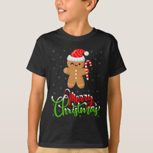 Camiseta Feliz Natal Brincando Biscoito de Gengibre Assando