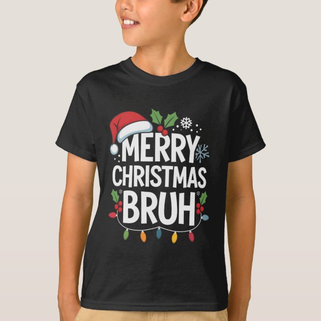 Camiseta Feliz Natal Bruh Feliz Família Natal Xmas C (Frente)
