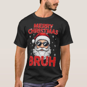Camiseta Feliz Natal Bruh Funny Papai Noel Retro Men W