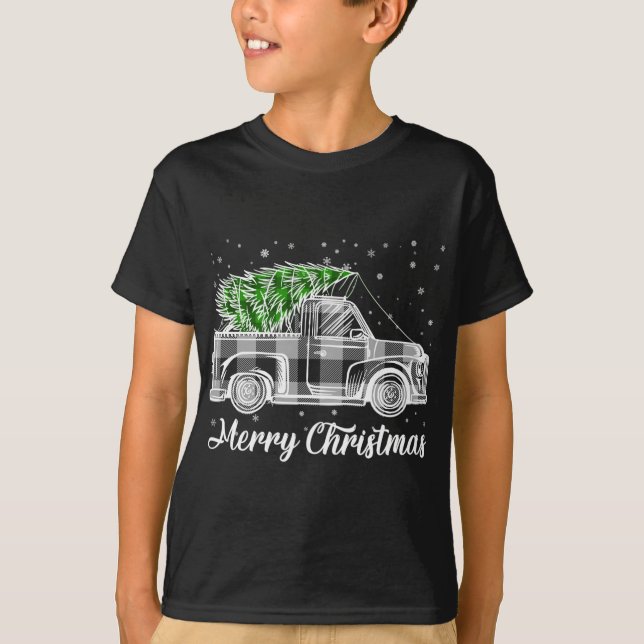 Camiseta Feliz Natal Buffalo Tree Black and White (Frente)
