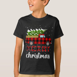 Camiseta Feliz Natal Buffalo Tree Red Xadrez