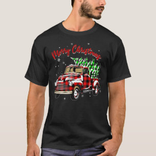 Camiseta Feliz Natal Buffalo Tree Red Xadrez Familiar