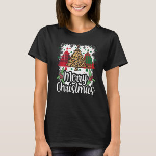 Camiseta Feliz Natal Buffalo Xadrez Árvore de Natal Snowf