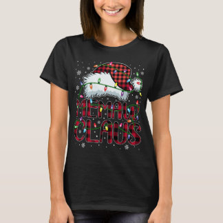 Camiseta Feliz Natal Buffalo Xadrez Red Santa Hat Memaw