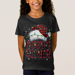 Camiseta Feliz Natal Buffalo Xadrez Red Santa Hat Poppy