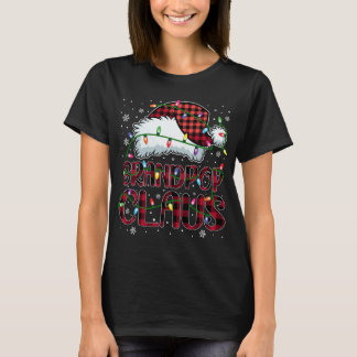 Camiseta Feliz Natal Buffalo Xadrez Red Santa Hat Vovô
