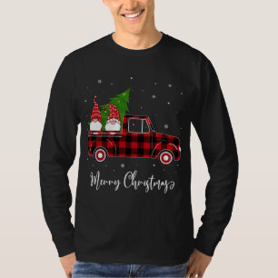 Camiseta Feliz Natal Buffalo Xadrez Red Truck Tree e G