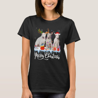 Camiseta Feliz Natal Bull Terrier Cachorro Papai Noel Luz R
