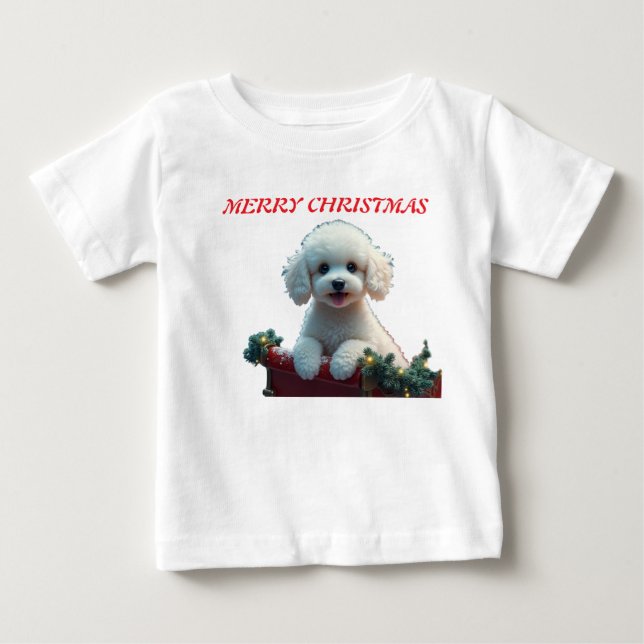 Camiseta Feliz Natal cachorrinho (Frente)