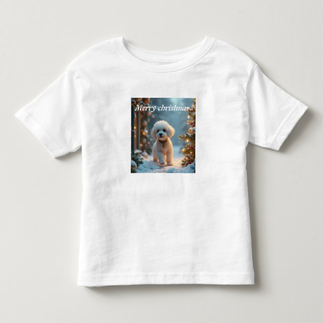 Camiseta Feliz Natal cachorrinho (Frente)
