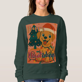 Camiseta Feliz Natal! Cachorro engraçado do Papai Noel