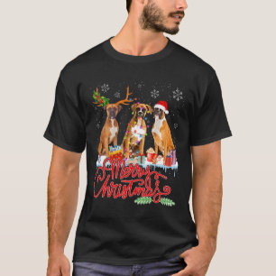Camiseta Feliz Natal Cachorro Papais noeis Reindeer Light X