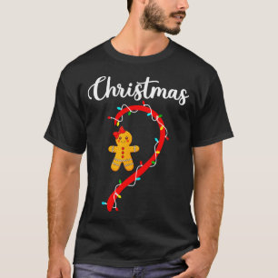 Camiseta Feliz Natal Casais de Biscoito de Natal Pijamas M