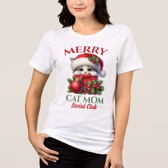 Camiseta Feliz Natal Cat Mãe Clube Social (Frente)