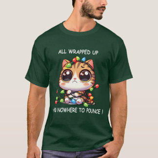 Camiseta Feliz Natal Catangado em Luzes de Natal engraçado