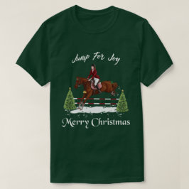 Camiseta Feliz Natal, cavalo de salto inglês equestre