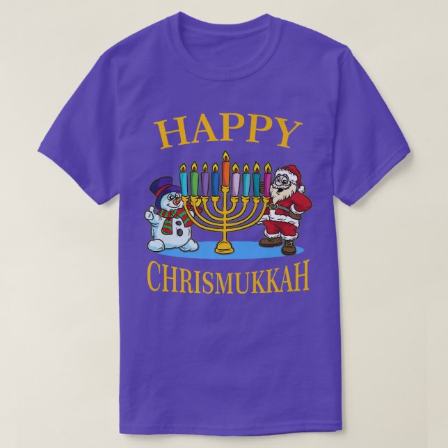Camiseta Feliz Natal Chrismukkah Hanukkah (Frente do Design)